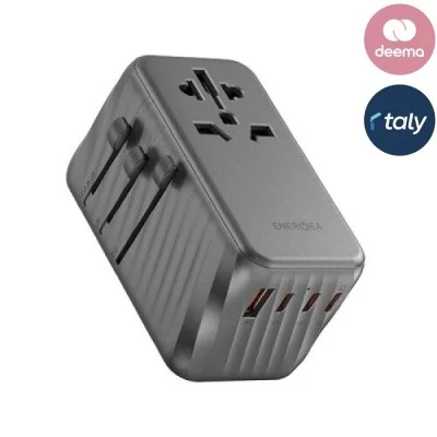 Energea Travelworld Adapter Gan120, 1A3C 120W - Gunmetal